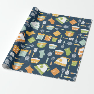 Vintage Kitchen Dishes Wrapping Paper