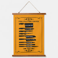 Vintage Kitchen Fish Filleting Knife Chart