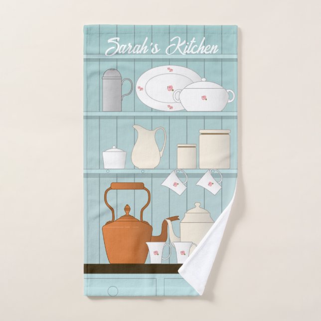 Vintage Kitchen Illustration (Personalized) Hand Towel (Hand Towel)
