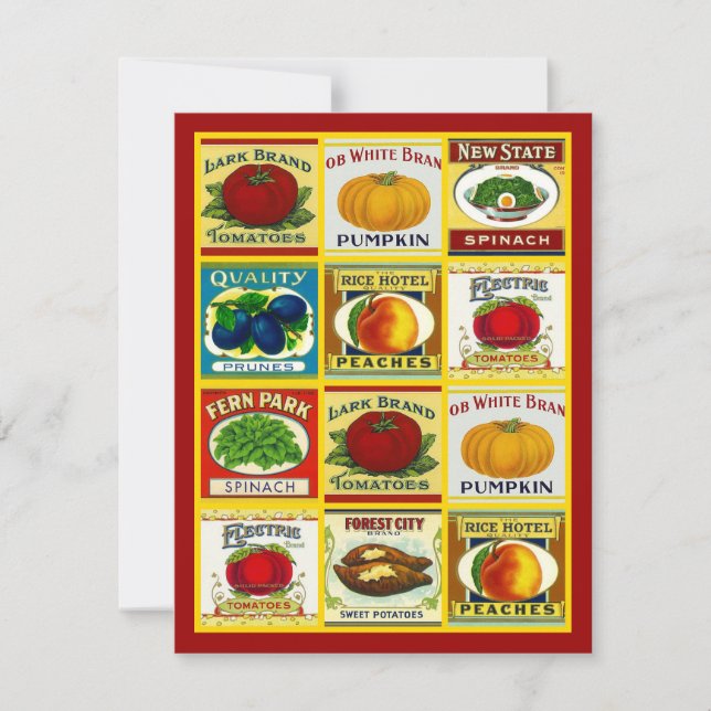 Vintage Kitchen Labels Bridal Shower Invitations (Front)