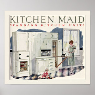 Vintage Kitchen Maid Kitchen 1924 Poster