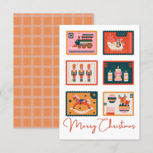Vintage Kitschy Christmas Stamp Card