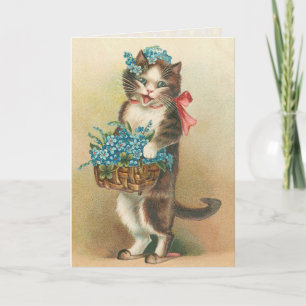 Vintage Kitten Birthday Card