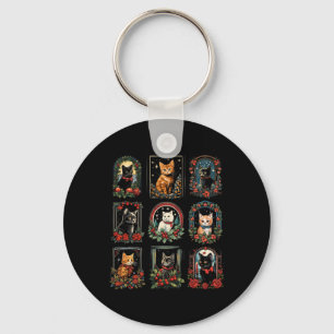 Vintage Kitten Christmas Cats For Women And Men Keychain