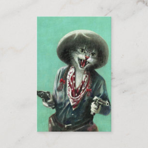 Vintage Kitten Cowgirl Business Card