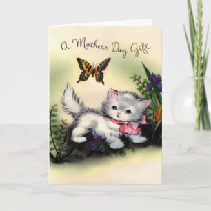 Vintage Kitten Mother's Day Card
