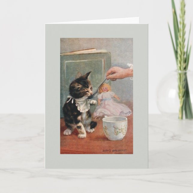 Vintage Kitten Note Card (Front)