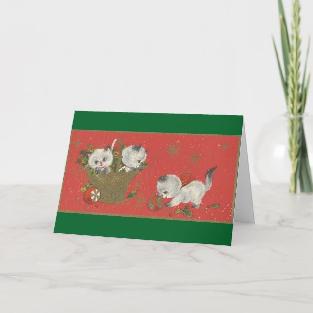 Vintage Kittens Holiday Card (Front)
