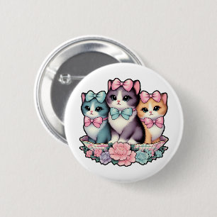 Vintage Kittens Wearing Bows 2 Inch Round Button