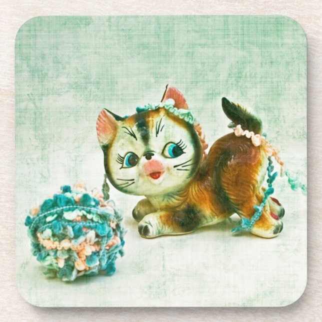 Vintage Kitty Cat Coaster (Front)