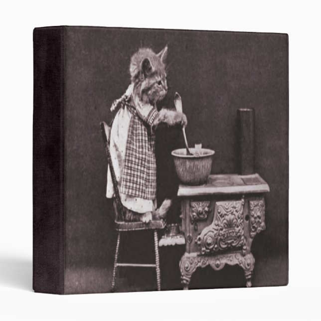 Vintage Kitty Cooking Recipe Binder (Front/Spine)