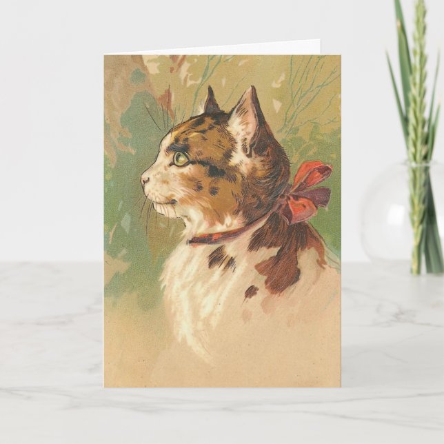 Vintage Kitty, Happy Birthday Card (Front)