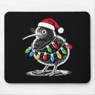 Vintage Kiwi Bird Santa Hat Christmas Light Birdin Mouse Pad