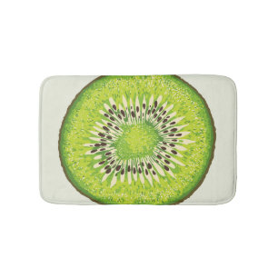 Vintage kiwi slice pattern. bath mat