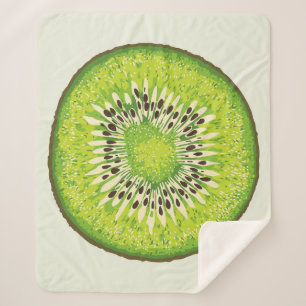 Vintage kiwi slice pattern. sherpa blanket