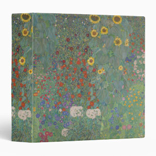 Vintage Klimt Farm Garden Sunflowers Floral Art Binder