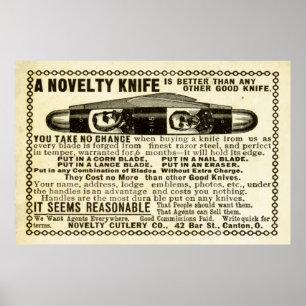 Vintage Knife Ad from 1899 Poster