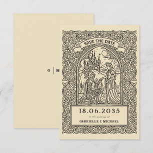 Vintage Knight Medieval Sketch Save The Date Card