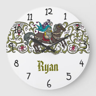 Vintage Knight Personalized Large Clock