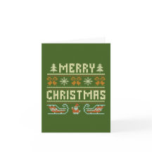 Vintage Knit Style Merry Christmas Card