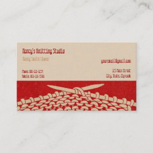 Vintage Knitting   Knitters Business Card Template