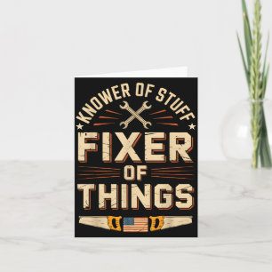 Vintage Knower Of Stuff Fixer Of Things Funny Dad Card