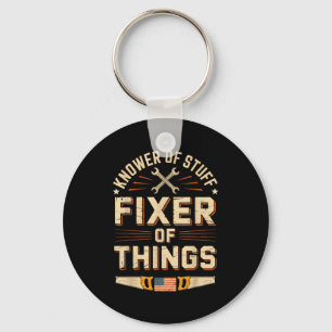 Vintage Knower Of Stuff Fixer Of Things Funny Dad  Keychain