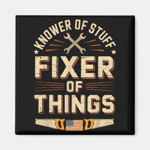 Vintage Knower Of Stuff Fixer Of Things Funny Dad  Magnet