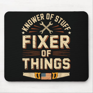 Vintage Knower Of Stuff Fixer Of Things Funny Dad  Mouse Pad