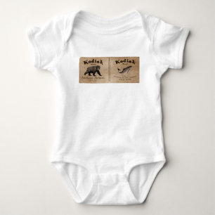 Vintage Kodiak Salmon Label Baby Bodysuit