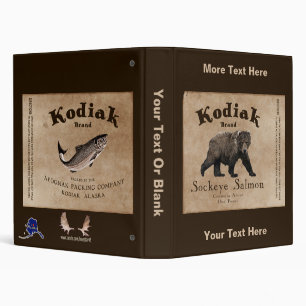 Vintage Kodiak Salmon Label Binder