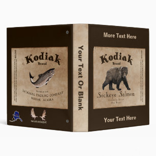 Vintage Kodiak Salmon Label Binder