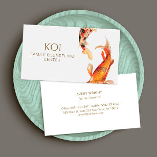 Vintage Koi Fish Mental Health  Counsellor Business Card