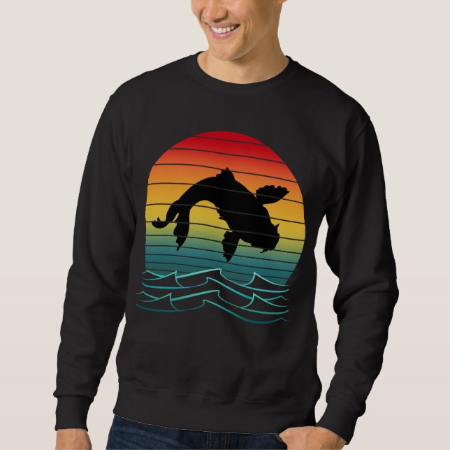 Vintage Koi Fish Sunset Scenery Sweatshirt (Front)