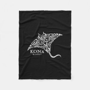 Vintage Kona Hawaii Manta Ray Boys Girls Souvenir  Fleece Blanket