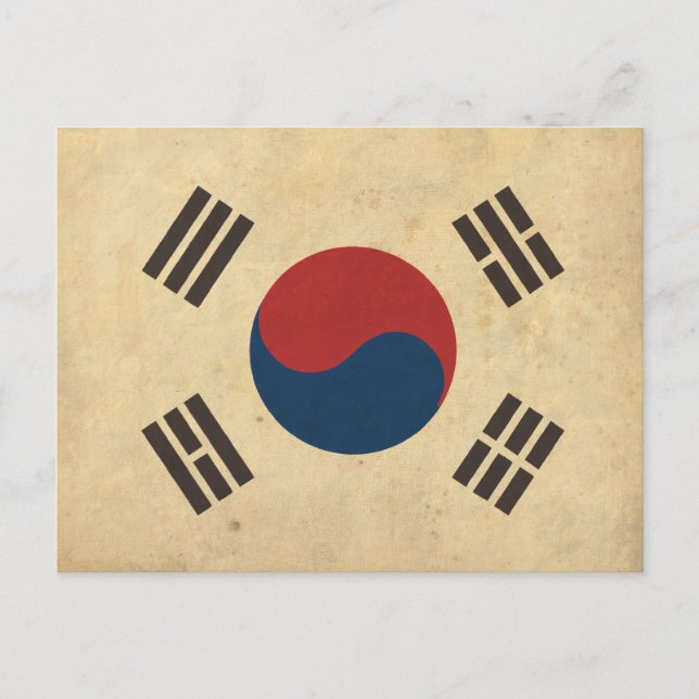 Vintage Korea Flag Postcard (Front)