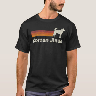 Vintage Korean Jindo Retro Mom Dad Dog T-Shirt