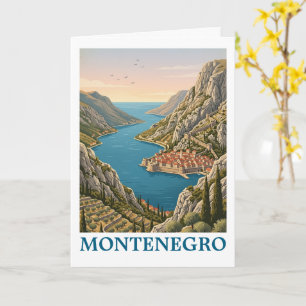 Vintage Kotor Bay Montenegro Balkan Scenery Card