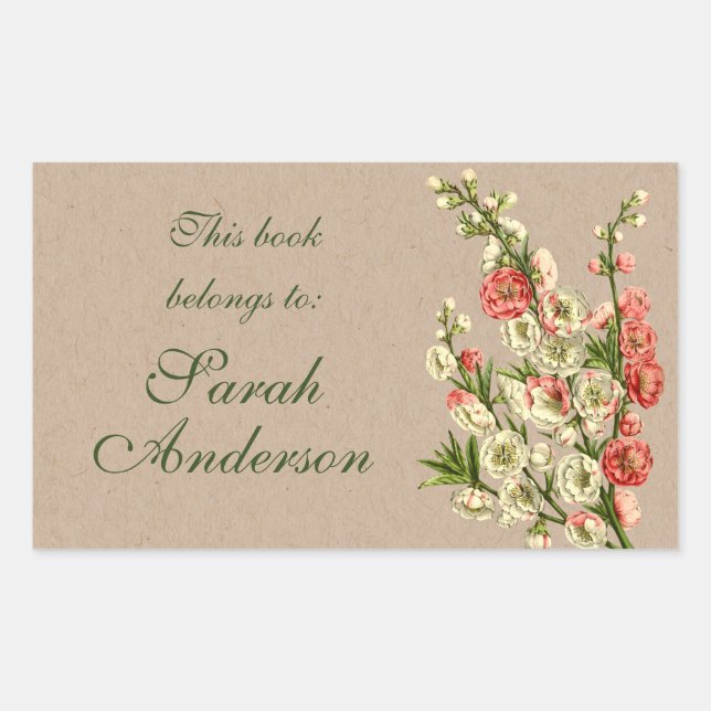 Vintage Kraft Book plate Stickers This Belongs To (Front)