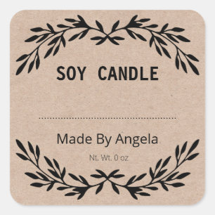 Vintage Kraft Homemade Blank Square Sticker