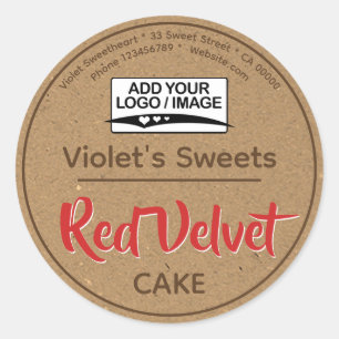 Vintage Kraft Paper Red Cupcake Cake Pastry Label