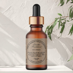 Vintage Kraft Paper Style Dropper Bottle Label