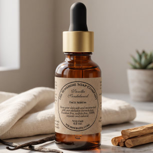 Vintage Kraft Paper Style Dropper Bottle Label