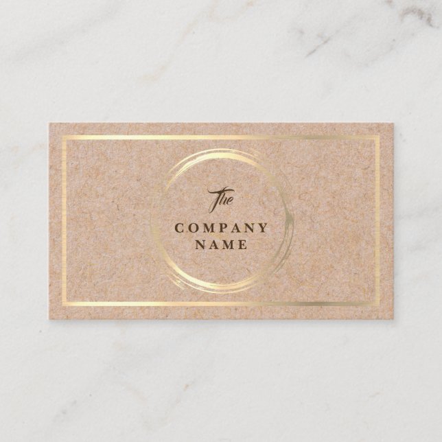 Vintage Kraft PRINTED Social Business Card (Front)
