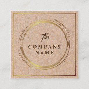 Vintage Kraft PRINTED Social Square Business Card