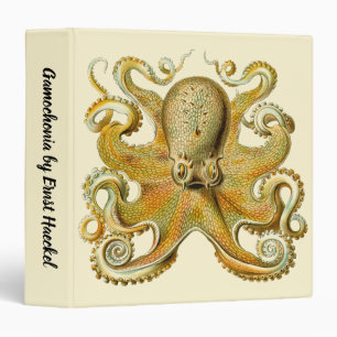 Vintage Kraken, Octopus Gamochonia, Ernst Haeckel Binder