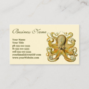Vintage Kraken, Octopus Gamochonia, Ernst Haeckel Business Card
