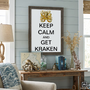 Vintage Kraken, Octopus Gamochonia, Ernst Haeckel Poster