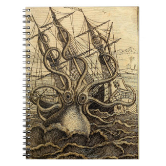 Vintage Kraken Print Notebook