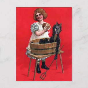 Vintage Krampus Bath Postcard